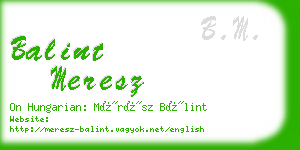 balint meresz business card